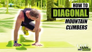 How To Do DIAGONAL MOUNTAIN CLIMBERS  Exercise Demonstration Video and Guide [upl. by Meghann]