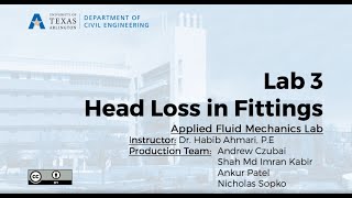 Fluid Mechanics Lab  3  Head Loss in Fittings [upl. by Nuhsed]