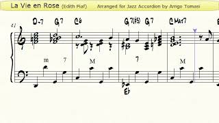 La Vie en Rose  Jazz Accordion Sheet music [upl. by Priscella]