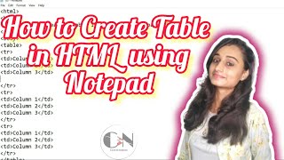 How to create table in HTML using NOTEPAD  Code With Neha [upl. by Muir]