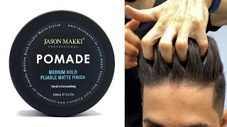 How to Style Hair with Pomade  Jason Makki Pomade  Medium Hold  Hairstyle for Men [upl. by Theressa663]