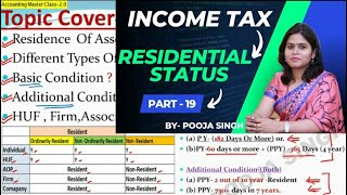 Residential Status  Income Tax  202223  Accounting Masterclass  Part 19  BBA  BCom [upl. by Dorette]