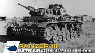 WW2 Panzer III Ausf E  F  G  H  Panzerkampfwagen 3 footage part 2 [upl. by Coulson]