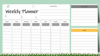 Weekly Planner Template in PowerPoint  Print it and Use it [upl. by Shae265]