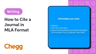 How to Cite a Journal in MLA Format  Chegg [upl. by Rambort]