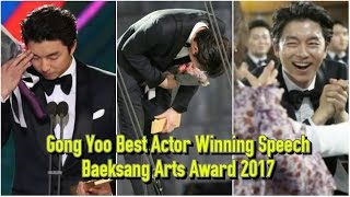 ENG SUB Baeksang Arts Award 2017 Gong Yoo 공유 Best Actor Drama Winning Speech [upl. by Rawley465]