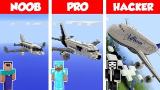 Minecraft NOOB vs PRO vs HACKER AIRPLANE HOUSE BUILD CHALLENGE in Minecraft  Animation [upl. by Aizirk]