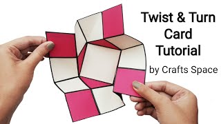 Square Folding Card Tutorial  Twist amp Pop Card Tutorial  Twist amp Turn Card  By Crafts Space [upl. by Nicodemus349]