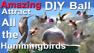 DIY BALL Endless Water Hummingbird BirdbathAttracts Birds Solar Powered Water Fountain in Garden [upl. by Parthena470]