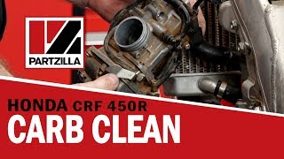 How to Clean Honda CRF Carbs  Honda CRF 450R  Partzillacom [upl. by Asiul696]