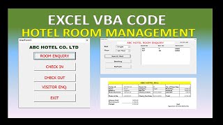 Hotel Room Management System Excel VBA [upl. by Emmalynn]