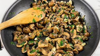 CHAMPIGNONS de PARIS à lAIL et au BEURRE  Prêts en 5 minutes à la Poêle  Délicieux et Savoureux [upl. by Noiek]