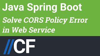 Java Spring Boot  REST Web Service  Security  CORS Policy Configuration  Allow All  Fix [upl. by Syl]