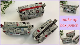 ボックスポーチ作り方、how to make Box pouchmake up poucheasy sewing tutorials diy [upl. by Gregoire]