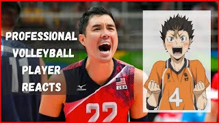 Team USA Olympic Libero Reacts to Nishinoya Haikyu Season 1 [upl. by Leanatan]