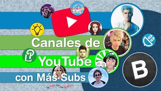 Los Canales de YouTube en Español con Más Suscriptores ¿Sabes Cuál es el Canal con Más Views [upl. by Rivera470]