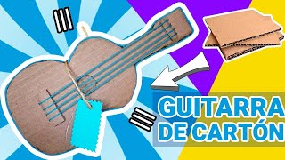 CÓMO HACER UNA GUITARRA DE CARTON  DIY  GUITARRA DE CARTON  MANUALIDADES DE RECICLAJE [upl. by Renmus50]