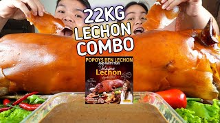 22KG LECHON COMBO with SEAFOOD AND CHICKEN INSIDE MUKBANG By Popoys Ben Lechon [upl. by Artenek]