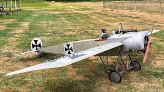 Fokker EI Eindecker 40 scale remote control model  MAIDEN FLIGHT [upl. by Spillihp60]