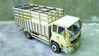 How To Make RC Eicher Pro 3015 Truck  Homemade remote control 6 wheels eicher truck with cardboard [upl. by Yankee]