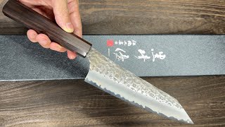 Yu Kurosaki Aogami Super Hammered KOKUSENEI Bunka Knife 165mm with Full Ebony Handle [upl. by Yeroc101]