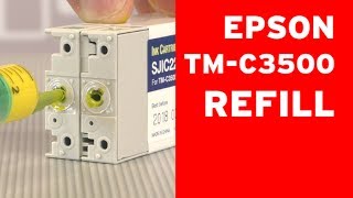 Refill Epson TMC3500 inkjet cartridge and chip reset [upl. by Ramgad313]