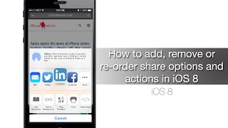 How to add remove or reorder share options and actions in iOS 8  iPhone Hacks [upl. by Donelle]