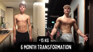 INSANE 6 month Skinny to Muscular body transformation 62kg77kg 15kg motivational [upl. by Odlaw]