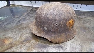 German Helmet Restoration WW2 German Helmet M40 [upl. by Adnohsak904]