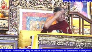 Long Life empowerment lineage of Tangtong Gyalpo — His Holiness the Sakya Trichen March 9 2024 [upl. by Jewett]