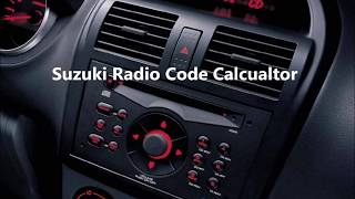 Suzuki Radio Code Calculator For Retrieving Your Unique Suzuki Key Combination [upl. by Redleh]