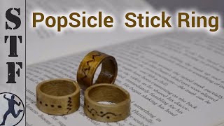 How to make a Popsicle Stick Wooden Ring [upl. by Enelhtac]