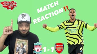 Liverpool 11 Arsenal  Troopz Match Reaction  Zinchenko AGAIN Smh [upl. by Nomead]