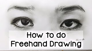 How To Draw Freehand No need to use Grid Portrait Sketch l Tutorial Video [upl. by Aketal974]