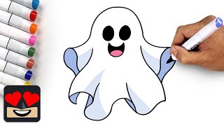 How To Draw a Ghost EASY [upl. by Sager934]