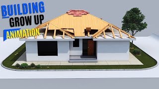 3D House and Residential Build Up time lapse construction Animation [upl. by Ahsemaj]