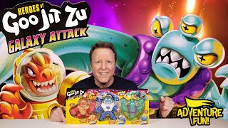 Heroes of Goo Jit Zu Galaxy Attack EXCLUSIVE MEGA 3 Pack Adventure Fun Toy review [upl. by Attenehs]