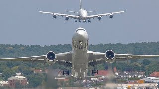 FARNBOROUGH Air Show 2018 warm up  AIRBUS A350 AIR SHOW with an AIRBUS A380 on Approach [upl. by Lucho]