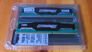 Crucial Ballistix Sport 16Gb RAM DDR3 1600Mhz  2x 8Gb Kit PC312800 [upl. by Whiffen187]