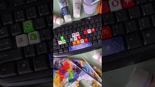 customising keyboard part 15 acrylicpaint art acrylic acrylicpainting painting artist drawing [upl. by Simetra511]