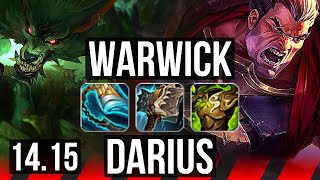 WARWICK vs DARIUS TOP  Rank 5 Warwick Legendary 1000 games 1123  EUW Master  1415 [upl. by Frohman96]