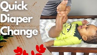 How To Change A Babys Diaper  Quick And Easy Diaper Change For Beginners [upl. by Keung]