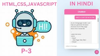 P3 CREATE WORKING CHATBOT IN HTML CSS AND JAVASCRIPT  SIGNUP AND LOGIN IN CHATGPT Justforcode [upl. by Llewsor]