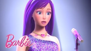 Videoclipe quotAQUI ESTOUquot 💜🎤  Barbie A Princesa e a PopStar  Filmes da Barbie Em Português [upl. by Ecille207]