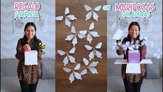 CAJA SORPRESA CON MARIPOSAS VOLADORAS🎁🦋Moldes Gratis  Divas Creativas [upl. by Pembroke]