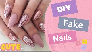 DIY  HOW TO MAKE WATERPROOF FAKE NAILS FROM quotPAPERquot AT HOME  FOR BEGINNERS  NAIL HACK [upl. by Klina]