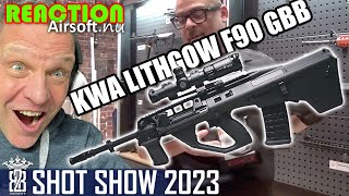 SHOT Show 2023 Airsoft  KWA LITHGOW F90 GBB ATPZ  Reaction Deutsch [upl. by Duahsar]