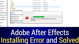 Adobe After Effects 2018 Installing Error and Solved [upl. by Nnylamme]