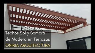 Techos sol y sombra de madera con cobertura de policarbonato para terrazas patios y azoteas [upl. by Trula]