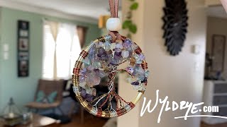 DIY Tutorial Wire Wrapped Crystal Treeoflife Suncatcher  Dreamcatcher by WYLDRYE [upl. by Jilli]